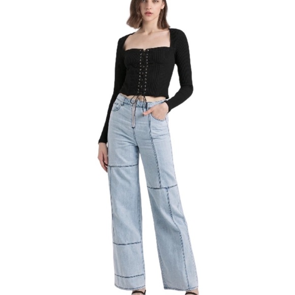 I.AM.GIA Orion Denim Wide Leg High Rise Jeans Size Small - Picture 2 of 10